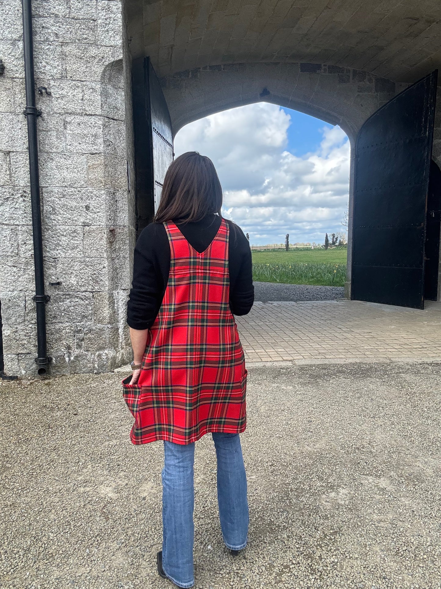 The Irish Red Plaid Pinafore