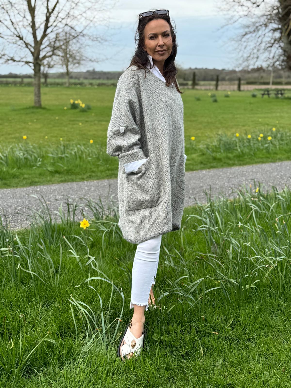 The granite Irish blanket jumper