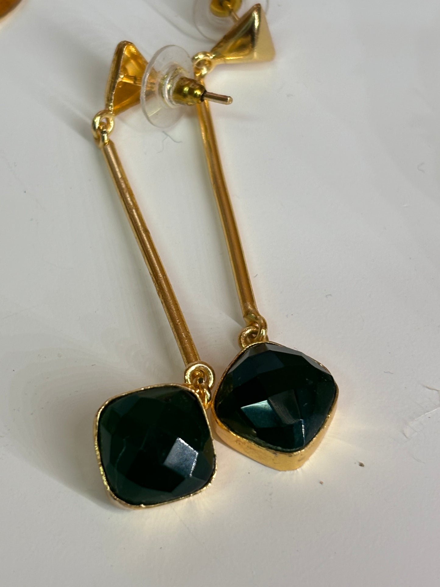 Natural drop stone earrings