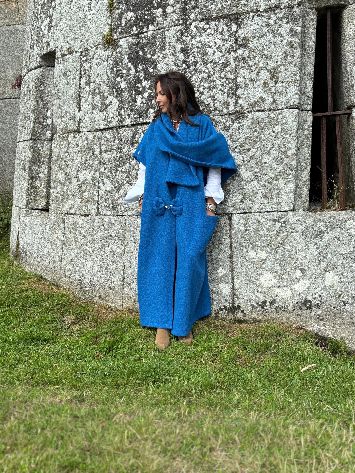 The royal blue blanket coat
