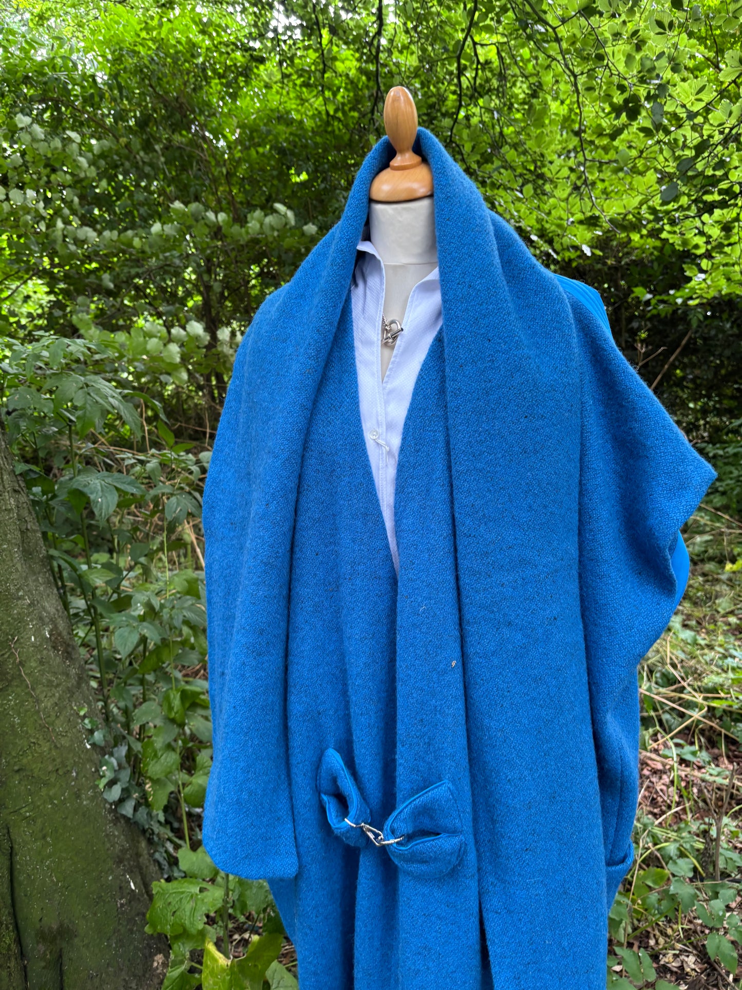 The royal blue blanket coat