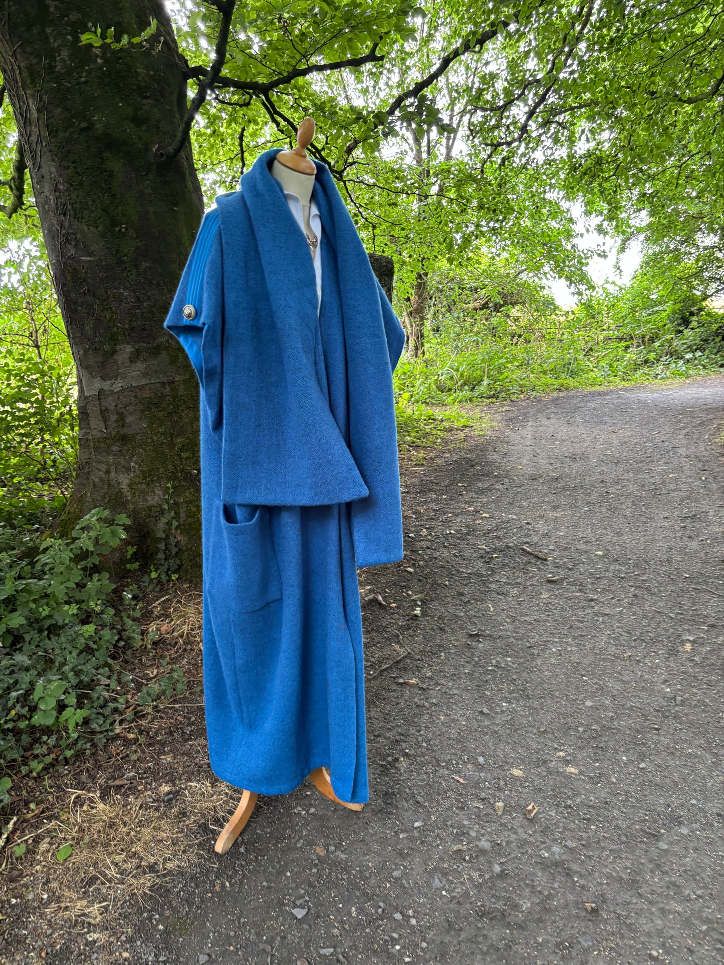 The royal blue blanket coat