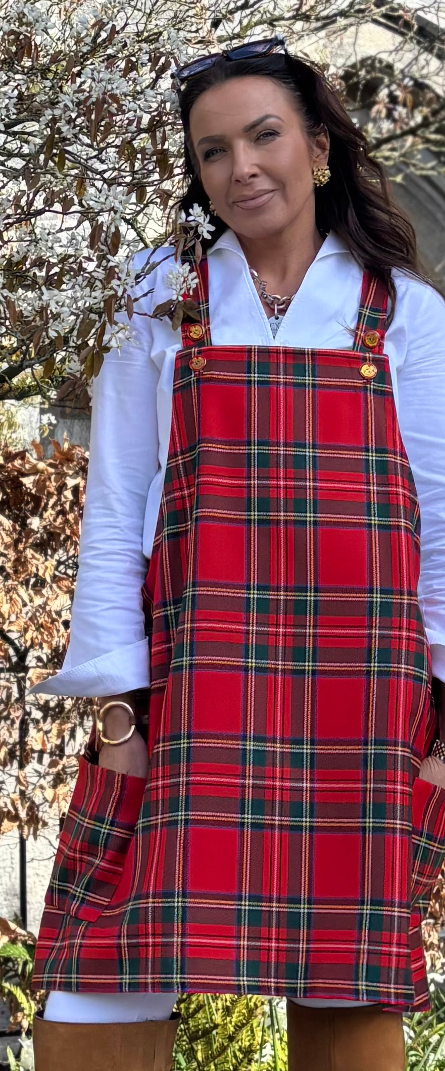The Irish Red Plaid Pinafore