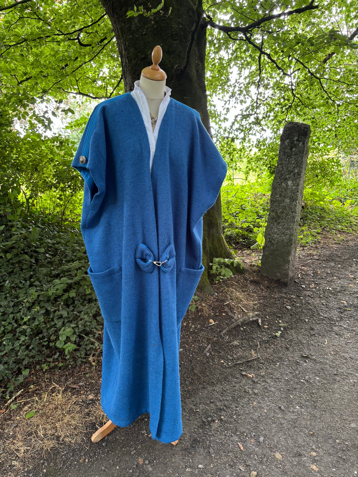The royal blue blanket coat