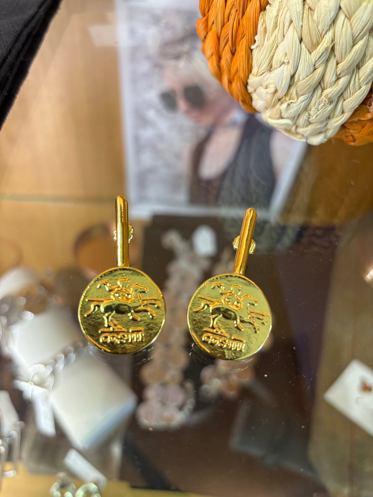 Gold Coin Earring
