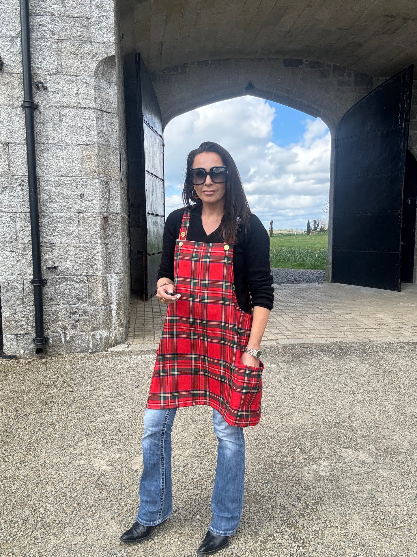 The Irish Red Plaid Pinafore
