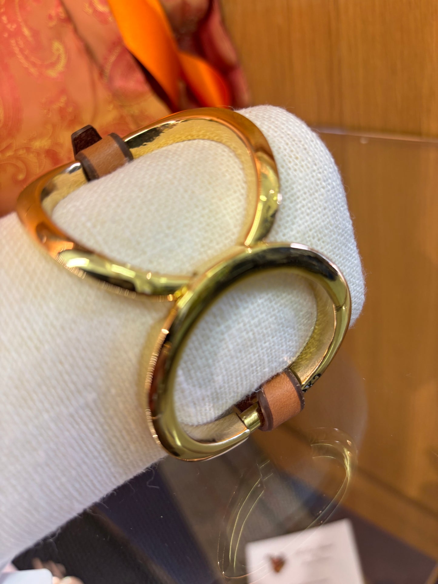 Double link gold bracelet