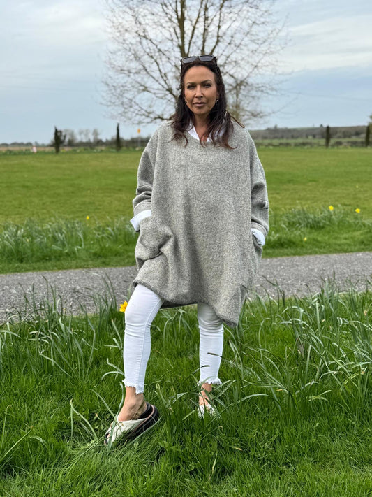 The granite Irish blanket jumper